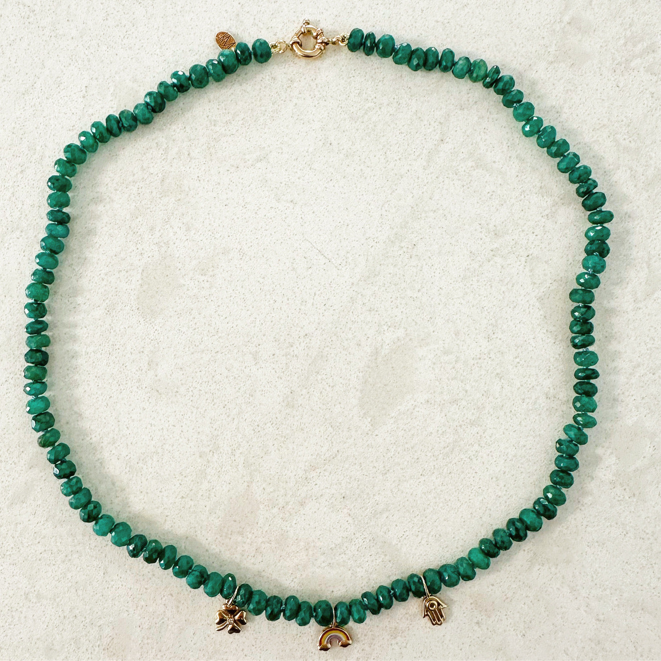 Lucky Charm Emerald Necklace
