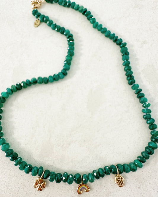 Lucky Charm Emerald Necklace