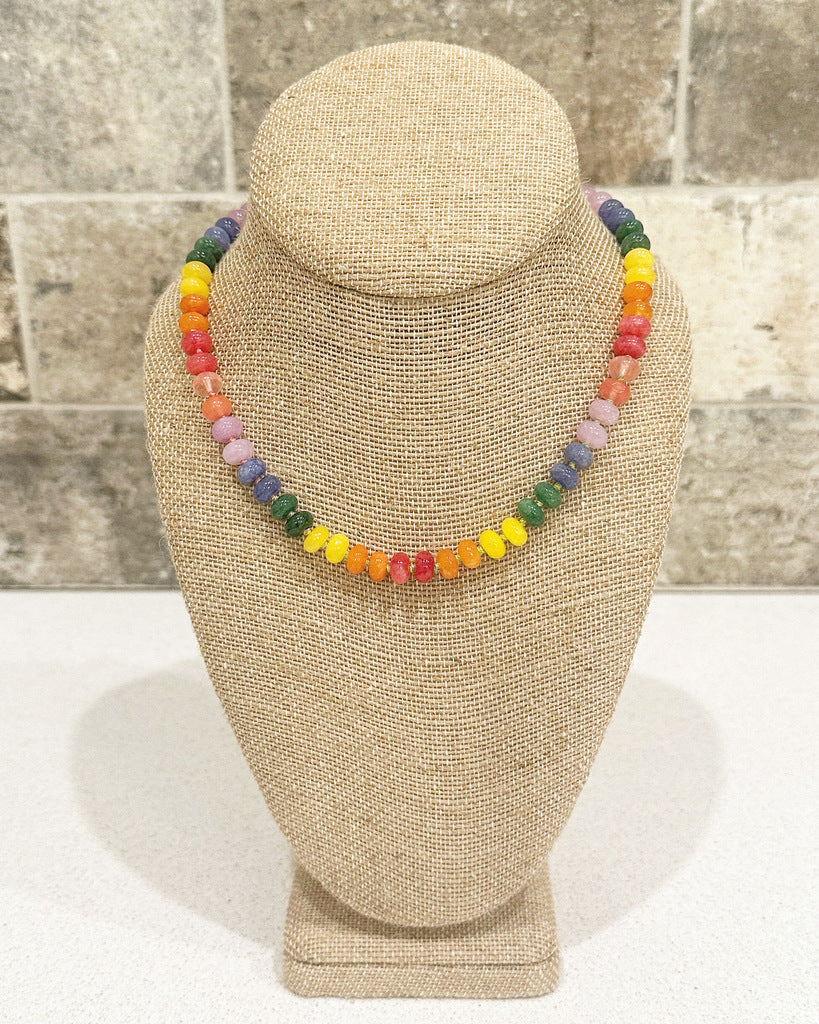 Rainbow Gem Candy Bead Necklace