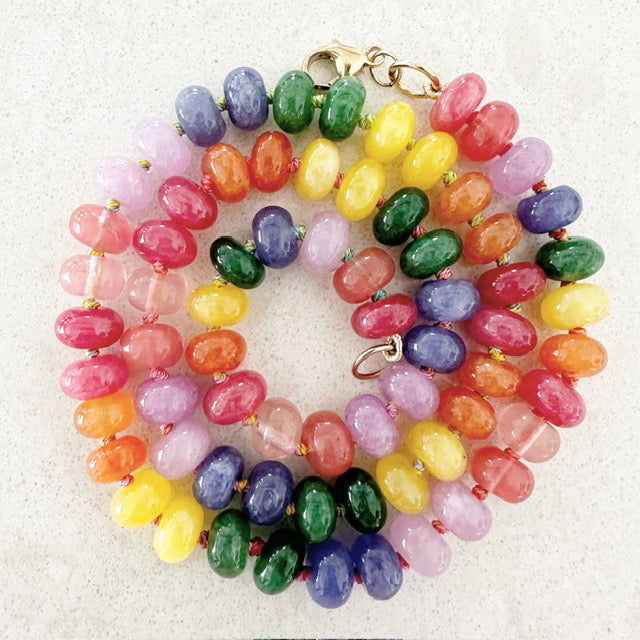 Rainbow Gem Candy Bead Necklace