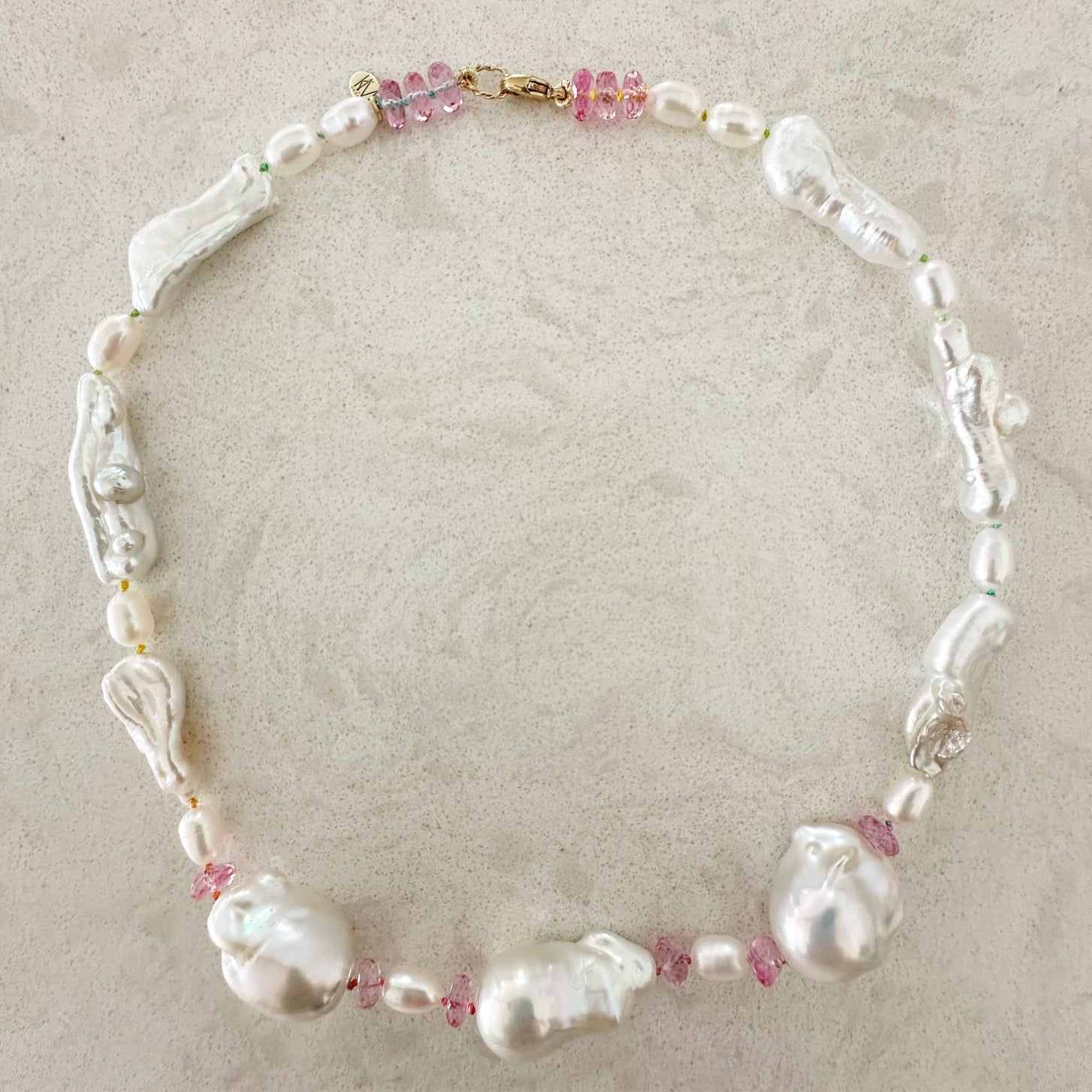 Baroque Biwa Pearl Topaz Necklace