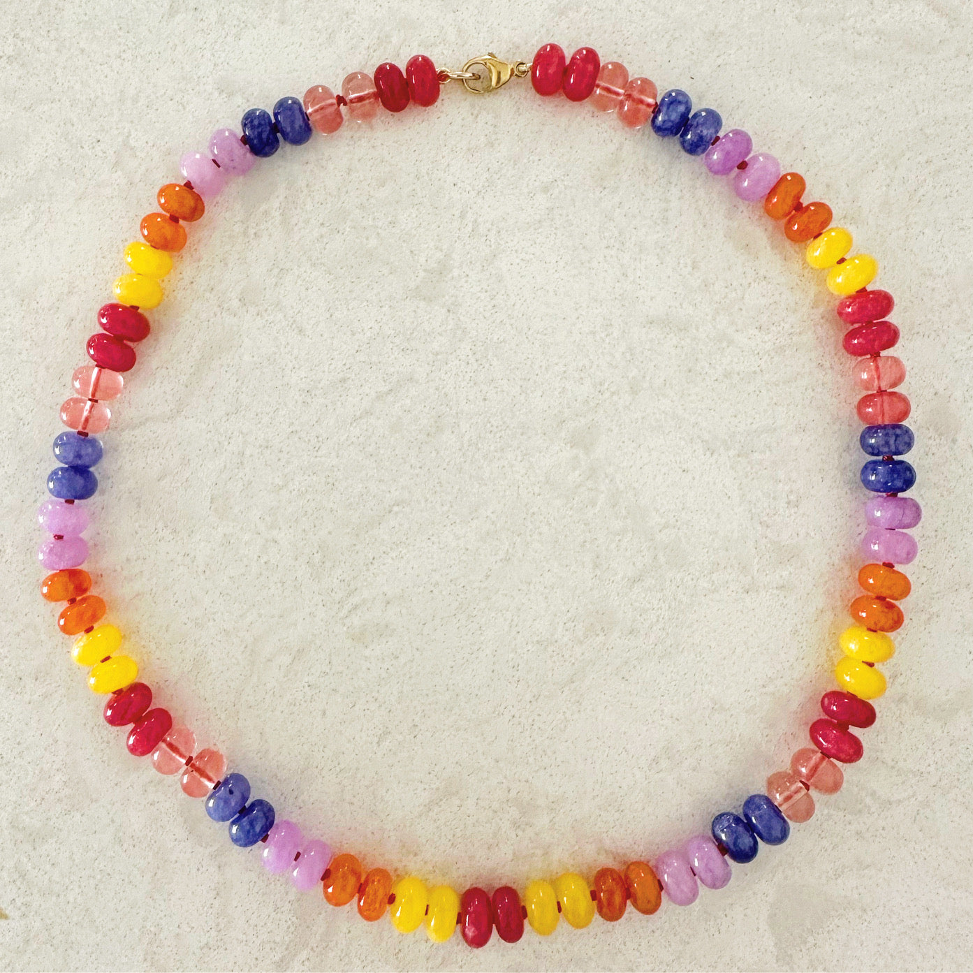 Rainbow Gem Candy Beaded Necklace