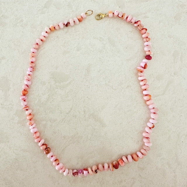 Peruvian Pink Opal Gem Candy Necklace