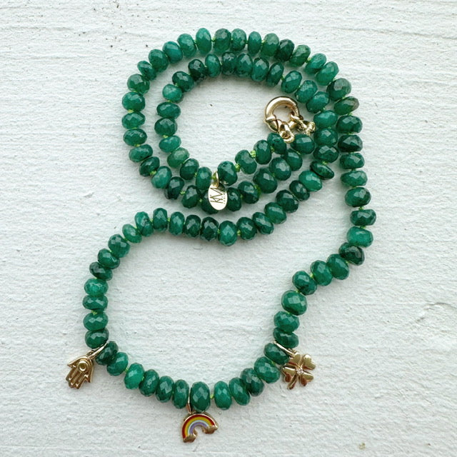 Emerald Lucky Charm 14K Gold Necklace