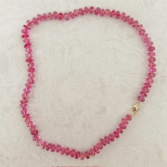 Pink Topaz Beaded Candy Necklace