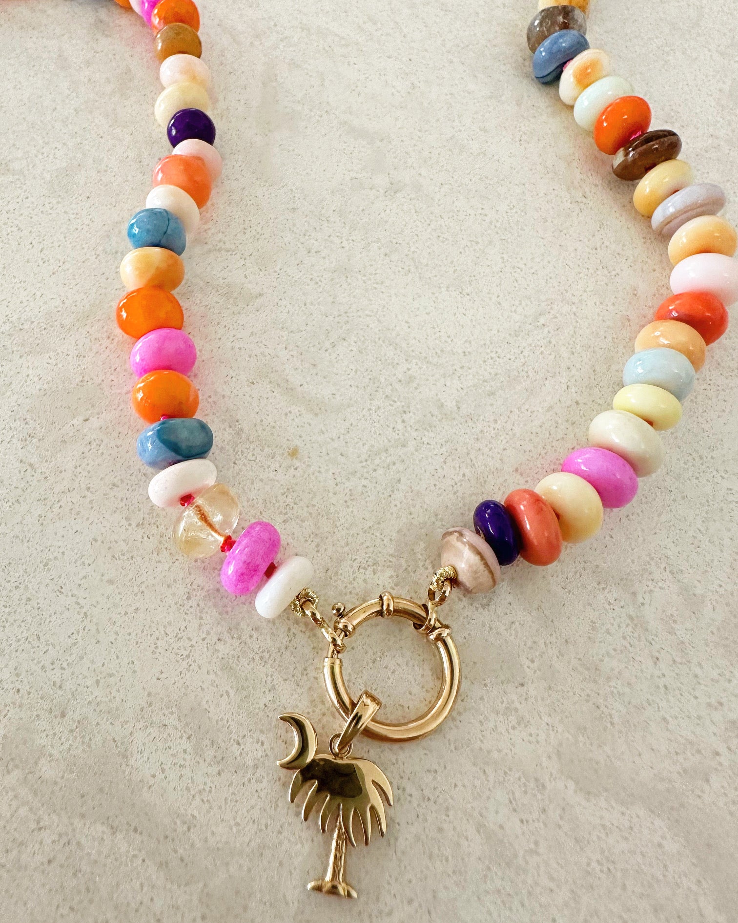 Disco Opal Gem Candy 14K Gold Necklace