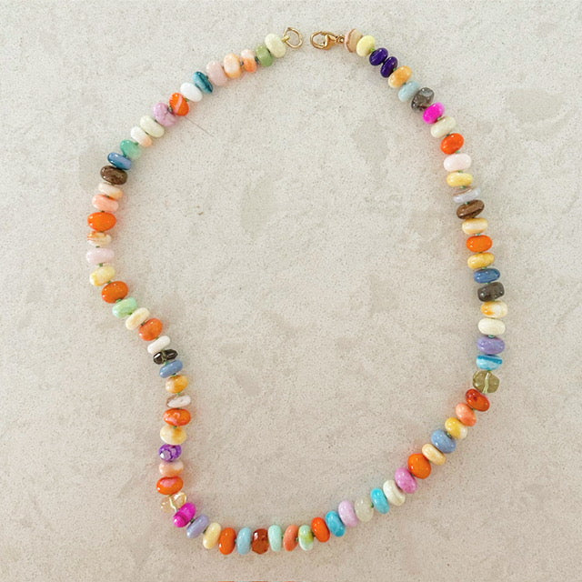 Disco Opal Gem Candy Necklace